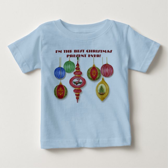 Classic Christmas Ornament Baby Creeper (Front)