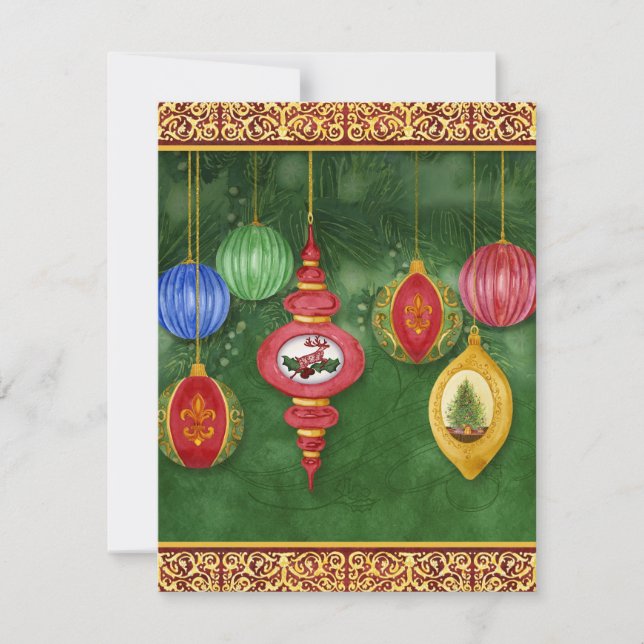 Classic Christmas Ornament Cards by Audrey Jeanne (Front)