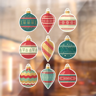 Classic Christmas Ornaments Window Cling