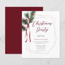 Classic Christmas Party Frame Budget Invitation