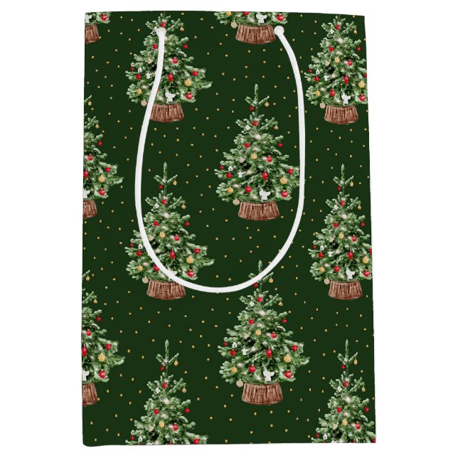 Classic Christmas Pattern Medium Gift Bag (Front)