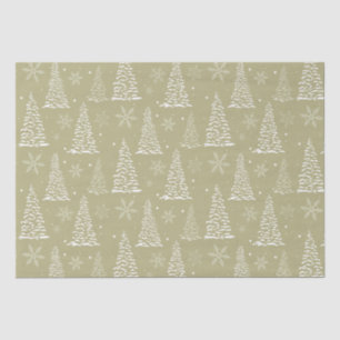 Classic Christmas Pines on Green Tissue Paper