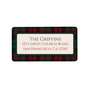 Classic Christmas Plaid Address Labels