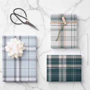 Grey tartan on sale wrapping paper