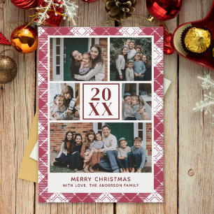 "Classic Christmas Plaid – Custom Family Photo Invitation