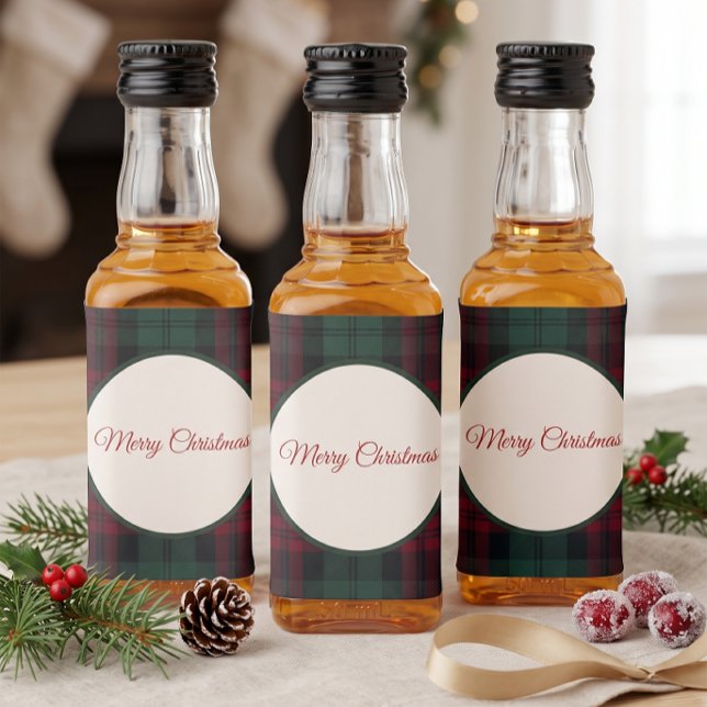 Classic Christmas Plaid Mini Liquor Bottle Label (Classic Christmas Plaid Mini Liquor Bottle Label)