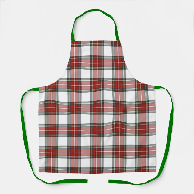 Classic Christmas Plaid Pattern Apron (Front)