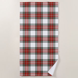 Classic Christmas Plaid Pattern Beach Towel