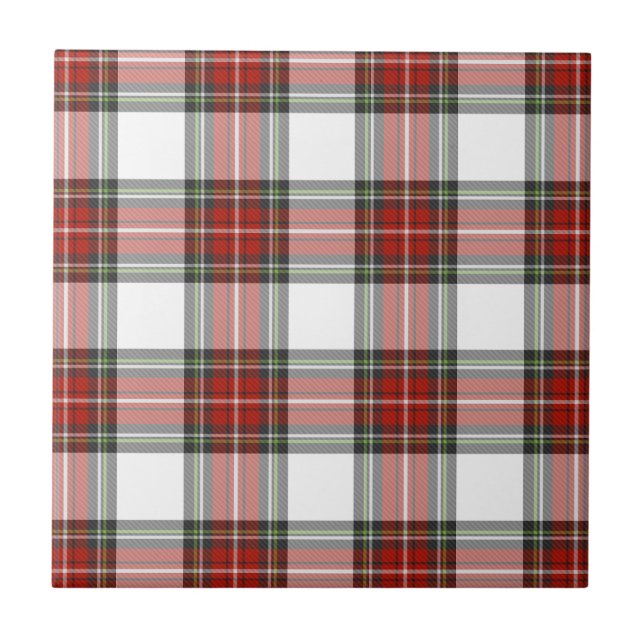 Classic Christmas Plaid Pattern Tile (Front)