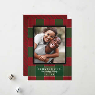 Classic Christmas Plaid Photo Holiday Card
