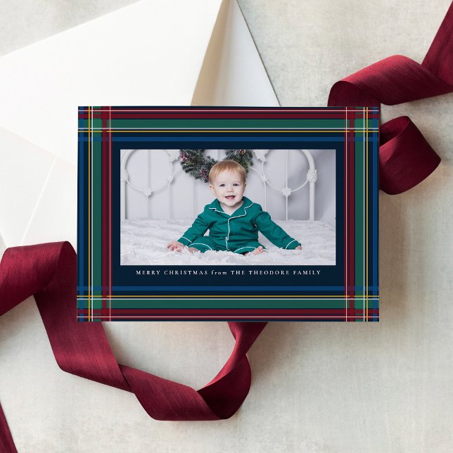 Classic Christmas plaid photo Holiday Card (Creator Uploaded)