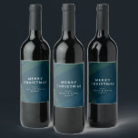 Classic Christmas plaid simple personalised Wine Label<br><div class="desc">With its classic holiday tartan background, this chic and stylish Christmas wine label is the perfect touch to your holiday festivites. The navy and green black watch plaid inspired label features a customisable message and a spot for personalisation. This plaid Christmas wine label is designed to match with the classic...</div>