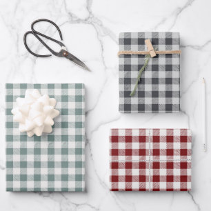 Classic Christmas Plaid Wrapping Paper Sheets