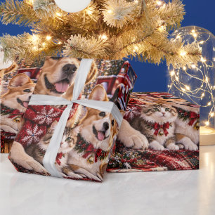 Classic Christmas Red / Burgundy Red Wrapping Paper