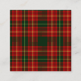 Classic Christmas Red Green Tartan Plaid Seamless Square Business Card
