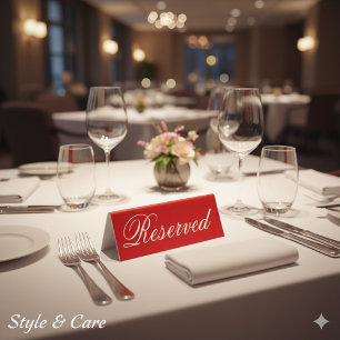 Classic Christmas Red Reserved Party Table Sign