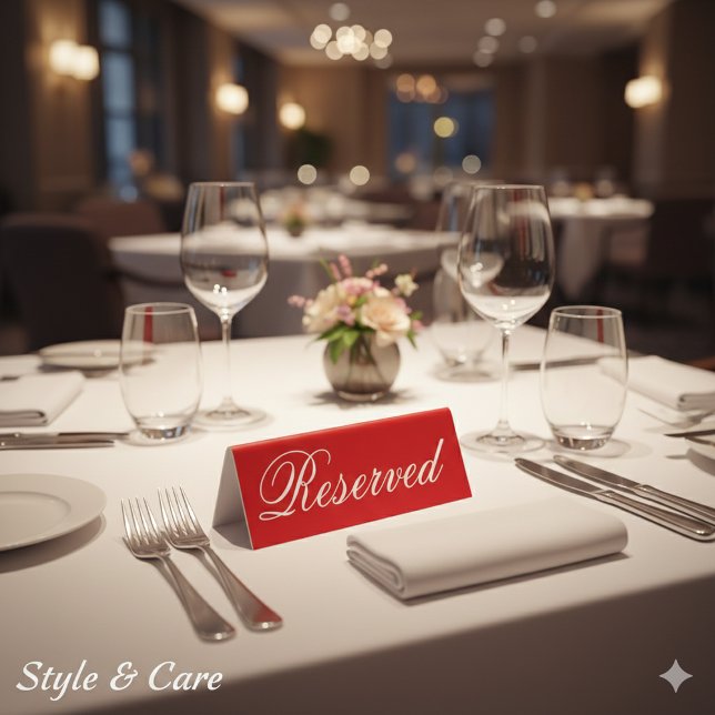 Classic Christmas Red Reserved Party Table Sign (Classic Christmas Red Reserved Party Table Sign)