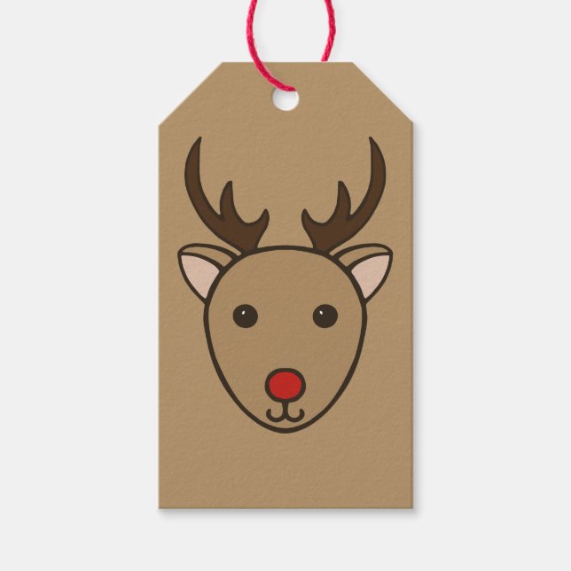 Classic Christmas Reindeer Gift Tags (Front)