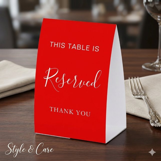 Classic Christmas Reserved Display (Classic Christmas Reserved Display Paper Table Tent)