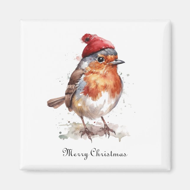 Classic Christmas Robin, custom  Magnet (Front)