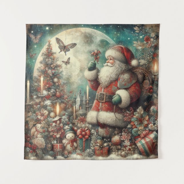 Classic Christmas Santa Tapestry (Front)