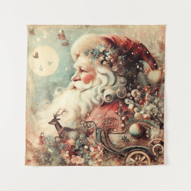 Classic Christmas Santa Tapestry (Front)