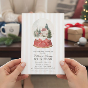 Classic Christmas Snow Globe Invite