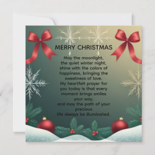 Classic Christmas Snowflake Border with Red Bows  Announcement