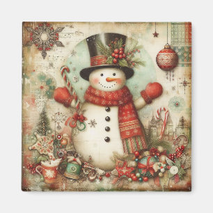 Classic Christmas Snowman Magnet