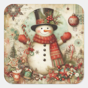 Classic Christmas Snowman Stickers