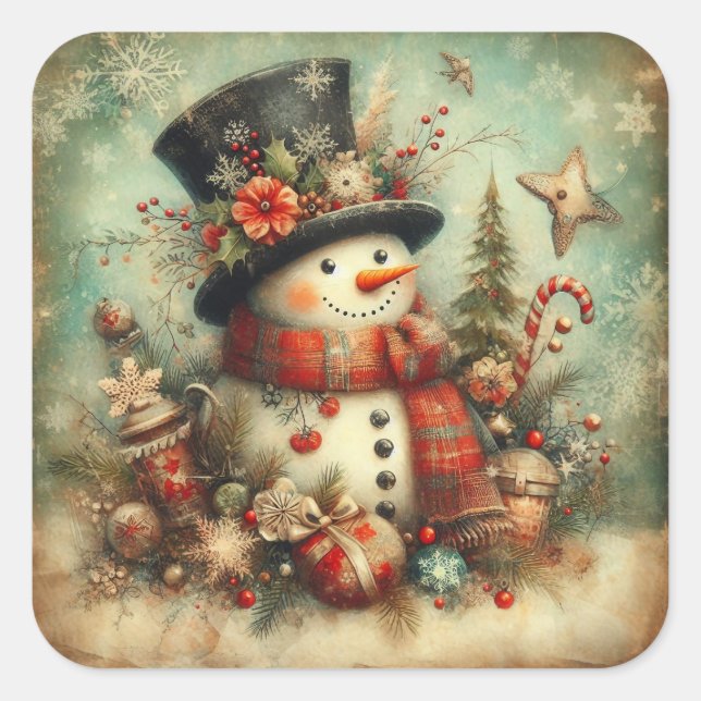 Classic Christmas Snowman Stickers (Front)