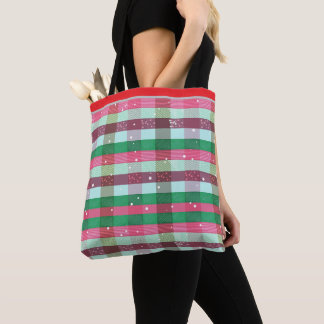 Classic Christmas Stripes Pattern Tote Bag