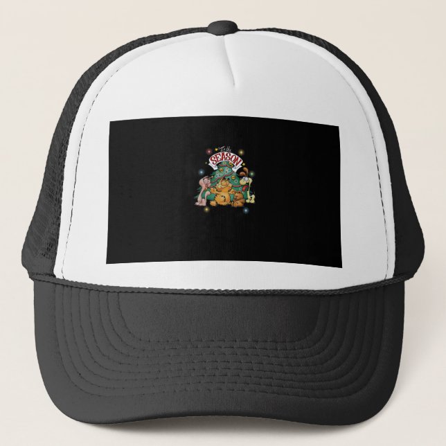 Classic Christmas Tis The Season Odie Arlene Trucker Hat (Front)