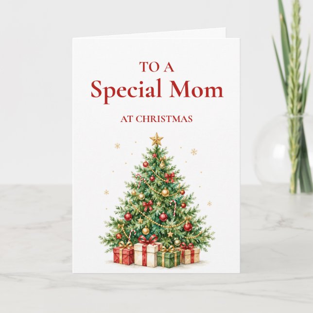 Classic Christmas Tree Card for Mum (Front)