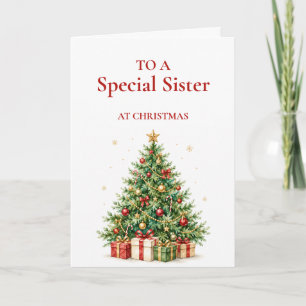 Classic Christmas Tree Card for Sister
