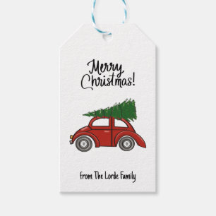 Classic Christmas Tree Family Gift Tags