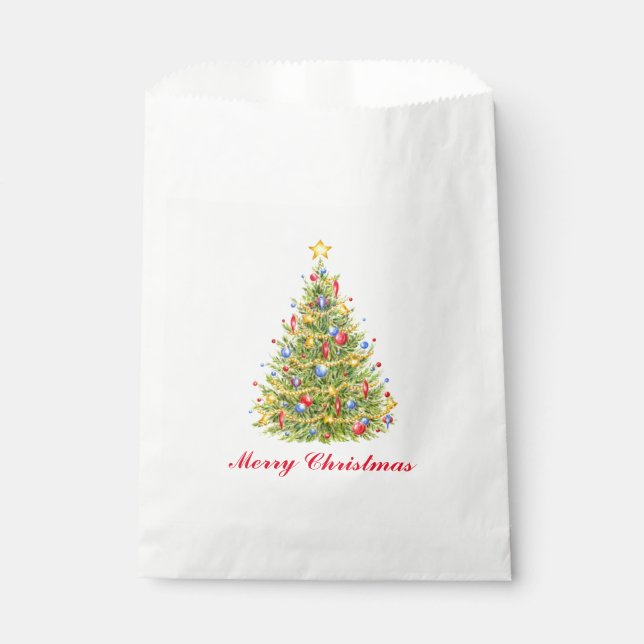 Classic Christmas Tree Favour Bags Merry Christmas (Front)