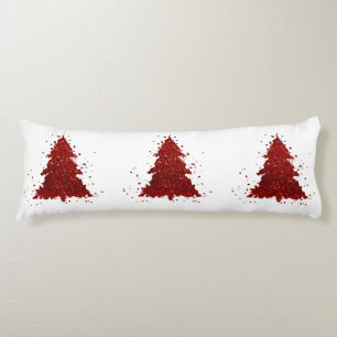 Classic Christmas Tree   Festive Rich Crimson Red Body Cushion
