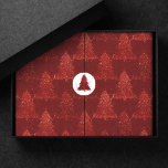 Classic Christmas Tree | Festive Rich Crimson Red Tissue Paper<br><div class="desc">Tis the season to celebrate! Rich and vibrant crimson red dark and moody patterned palette from the holiday party, hosting, and gifting accessories collection. This fun festive design features a whimsical sparkly Christmas trees with a frisky paint splatter enhanced with faux metallic glitter along with a matching low profile solid...</div>