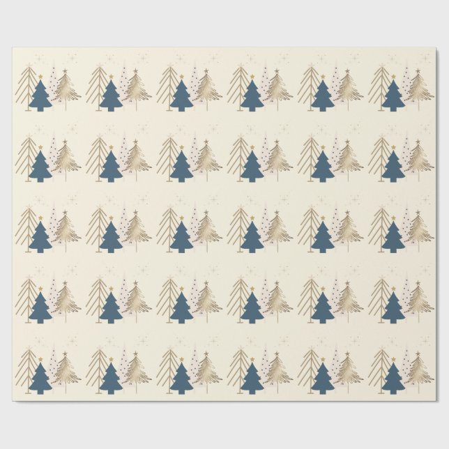 Classic Christmas Tree Ivory  Wrapping Paper (Flat)