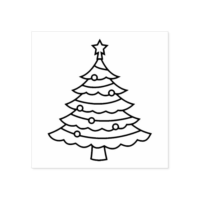 Classic Christmas Tree Rubber Stamp (Imprint)