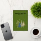 Classic Christmas Tree Seasons Greetings Gold