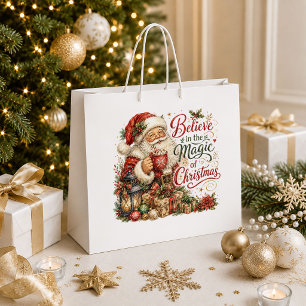 Classic Christmas Vintage Holiday Gift Bag Design