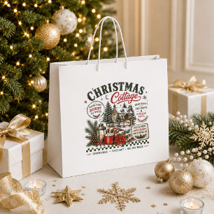 Classic Christmas Vintage Holiday Gift Bag Design
