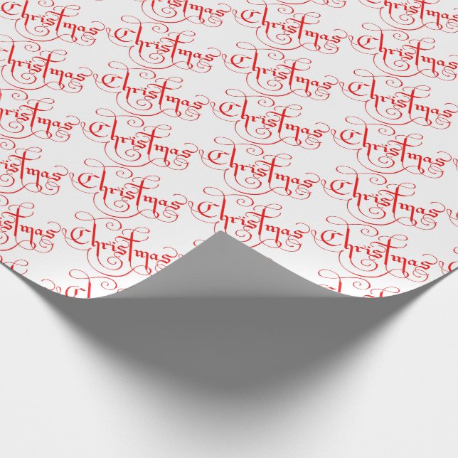 Classic Christmas Vintage Style Red & White Wrapping Paper (Corner)