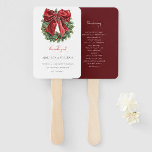 Classic Christmas Wedding Ceremony program Hand Fan