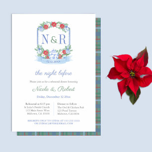 Classic Christmas Wedding Rehearsal Dinner Invitation