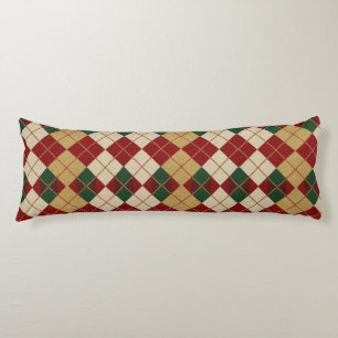 Classic, Christmas/winter argyle patterned Body Cushion