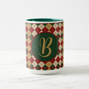 Classic, Christmas/winter argyle patterned Mug