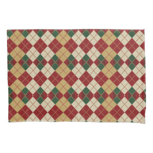 Classic, Christmas/winter argyle patterned Pillowcase